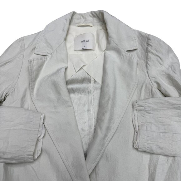 Aritizia Wilfred Women's Generation Linen Blend Blazer Crem Jacket, Size XS - Picture 3 of 10